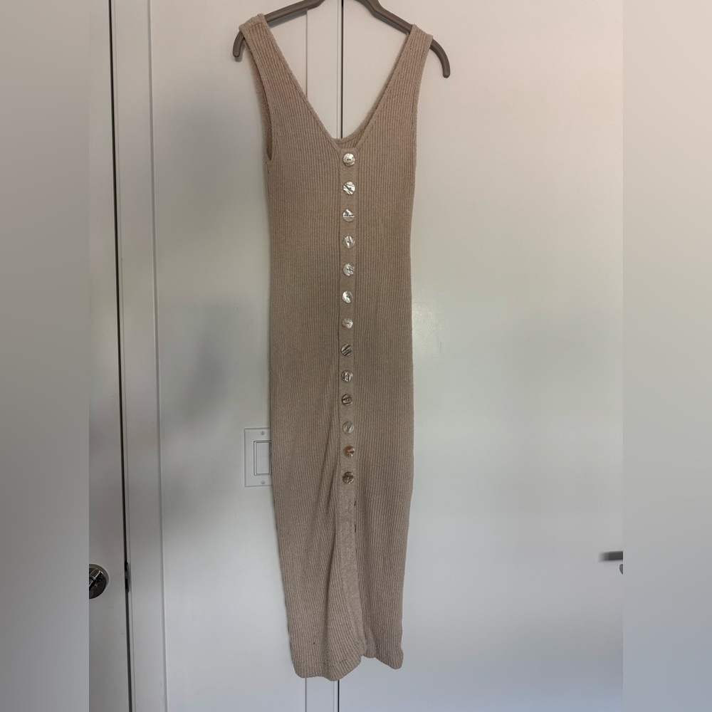 Enza Costa Natural Terry Knit Cardigan Dress